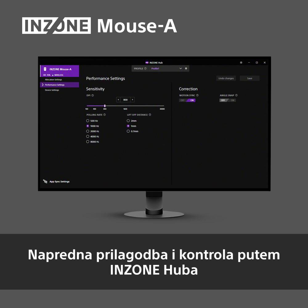 Miš SONY INZONE Mouse-A crni